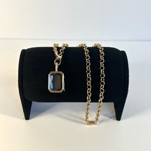 Gold rectangular glass locket (multiple available upon request)